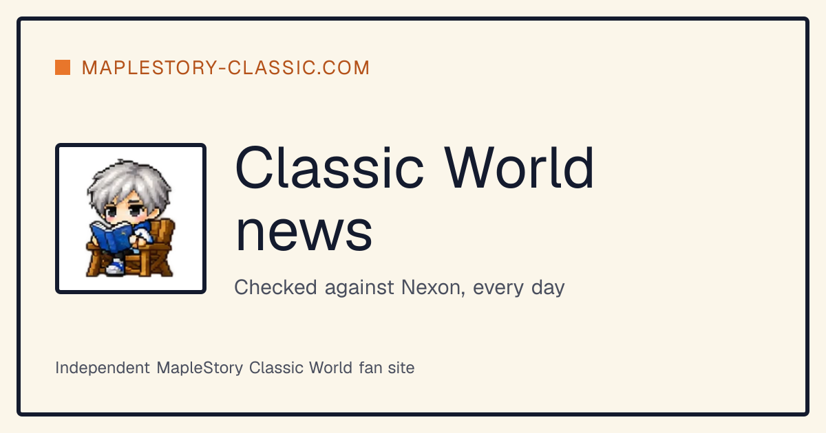 MapleStory Classic World news | MapleStory Classic